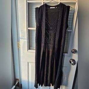 Dex Black Open-Front Cardigan